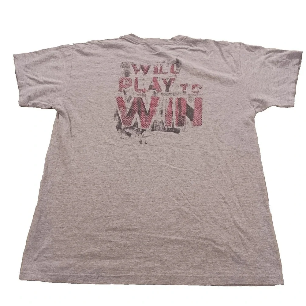 Vintage Nike Caution I Will Play To Win Graphic T-Shirt Gray XL Made in USA